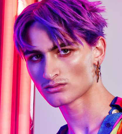 Male Model after using XMONDO Color Super Purple hair healing color